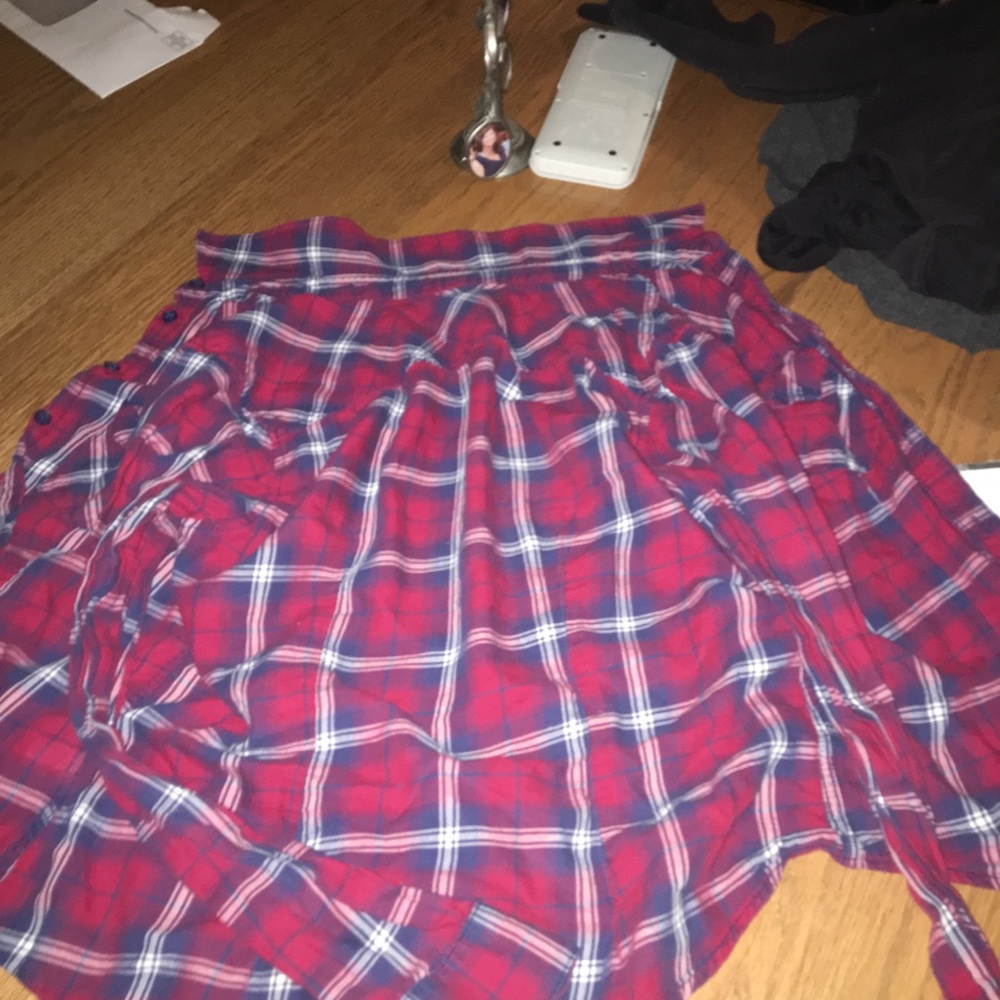 H&M flannel. Red and blue. Basic plaid